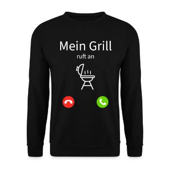 Grill Grillen Humor Grillsaison - Unisex Pullover - Schwarz - Vorne - Alina (178cm) & Michal (187cm)
