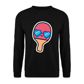 Tennis de table Bat Tennis de table Ping Pong Drôle - Sweat-shirt Unisexe - noir - Devant - Alina (178cm) & Michal (187cm)