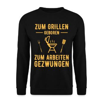 Grillen Witziger Spruch Humor - Unisex Pullover - Schwarz - Vorne - Alina (178cm) & Michal (187cm)