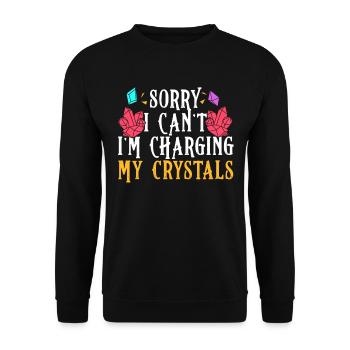 Energy Medicine Reiki Crystals Energy Healer - Unisex Sweatshirt - black - Front - Alina (178cm) & Michal (187cm)