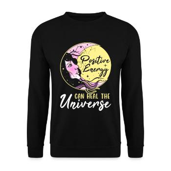 Energy Medicine Positive Energy Healing - Unisex Sweatshirt - black - Front - Alina (178cm) & Michal (187cm)