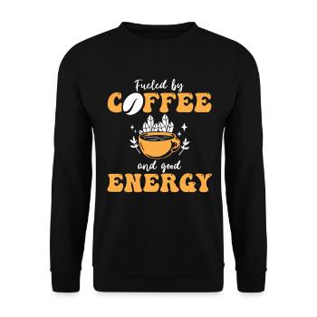 Positive Energy Coffee Energy Healer Coffee Addict - Unisex Pullover - Schwarz - Vorne - Alina (178cm) & Michal (187cm)