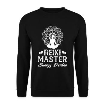 Energy Medicine Reiki Master Energy Healing - Unisex Sweatshirt - black - Front - Alina (178cm) & Michal (187cm)