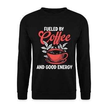 Positive Energy Coffee Energy Healer Coffee Addict - Unisex Pullover - Schwarz - Vorne - Alina (178cm) & Michal (187cm)