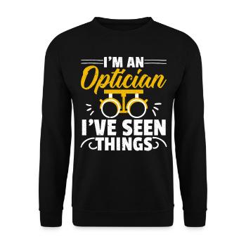 Je suis opticien, j’ai vu beaucoup d’optométristes - Sweat-shirt Unisexe - noir - Devant - Alina (178cm) & Michal (187cm)
