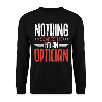 Rien ne me fait peur je suis opticien optométriste - Sweat-shirt Unisexe - noir - Devant - Alina (178cm) & Michal (187cm)