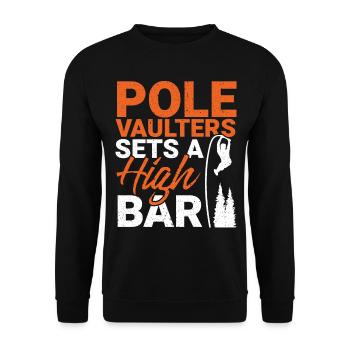 Le perchiste place la barre très haut au saut à la perche - Sweat-shirt Unisexe - noir - Devant - Alina (178cm) & Michal (187cm)