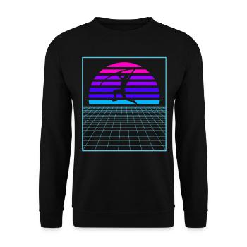 Vaporwave Pole Vaulter Athlétisme Saut à la perche - Sweat-shirt Unisexe - noir - Devant - Alina (178cm) & Michal (187cm)