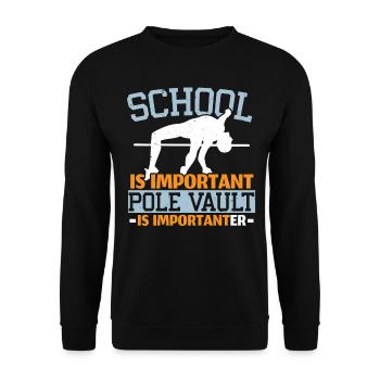 L’école est importante Le saut à la perche est plus important - Sweat-shirt Unisexe - noir - Devant - Alina (178cm) & Michal (187cm)
