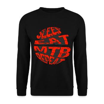 SLEEP EAT MTB REPEAT VINTAGE MOUNTAIN BIKE - Unisex Sweatshirt - black - Front - Alina (178cm) & Michal (187cm)