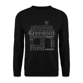 Freedom Of Speech - Wordcloud - Unisex Sweatshirt - black - Front - Alina (178cm) & Michal (187cm)