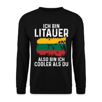 Litauen Litauer Litauisches - Unisex Pullover - Schwarz - Vorne - Alina (178cm) & Michal (187cm)
