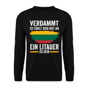 Litauen Litauer Litauisches - Unisex Pullover - Schwarz - Vorne - Alina (178cm) & Michal (187cm)