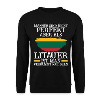 Litauen Litauer Litauisches - Unisex Pullover - Schwarz - Vorne - Alina (178cm) & Michal (187cm)