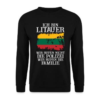 Litauen Litauer Litauisches - Unisex Pullover - Schwarz - Vorne - Alina (178cm) & Michal (187cm)