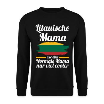 Litauerin Litauische Mama Litauen Mutter - Unisex Pullover - Schwarz - Vorne - Alina (178cm) & Michal (187cm)