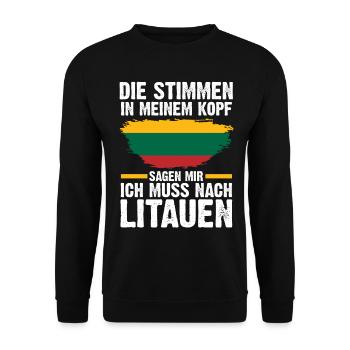 Litauen Litauer Litauisches - Unisex Pullover - Schwarz - Vorne - Alina (178cm) & Michal (187cm)