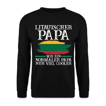 Litauischer Papa Vater Litauer Litauen - Unisex Pullover - Schwarz - Vorne - Alina (178cm) & Michal (187cm)