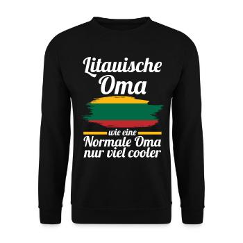 Litauerin Litauische Oma Litauen - Unisex Pullover - Schwarz - Vorne - Alina (178cm) & Michal (187cm)