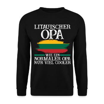 Litauischer Opa Litauer Litauen - Unisex Pullover - Schwarz - Vorne - Alina (178cm) & Michal (187cm)