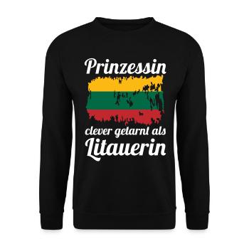 Prinzessin Litauer Litauisches Litauen - Unisex Pullover - Schwarz - Vorne - Alina (178cm) & Michal (187cm)