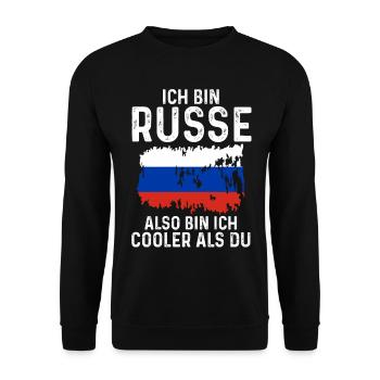 Russland Russen Russisches - Unisex Pullover - Schwarz - Vorne - Alina (178cm) & Michal (187cm)