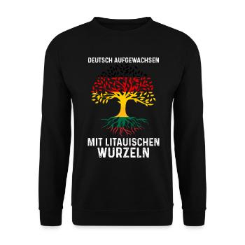 Deutschland Litauer Litauisches Litauen - Unisex Pullover - Schwarz - Vorne - Alina (178cm) & Michal (187cm)