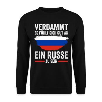 Russland Russen Russisches - Unisex Pullover - Schwarz - Vorne - Alina (178cm) & Michal (187cm)