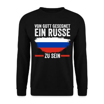 Russland Russen Russisches - Unisex Pullover - Schwarz - Vorne - Alina (178cm) & Michal (187cm)