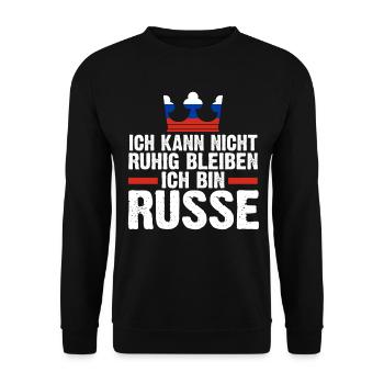 Russland Russen Russisches - Unisex Pullover - Schwarz - Vorne - Alina (178cm) & Michal (187cm)