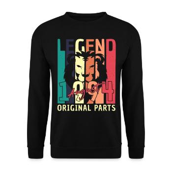 Né en 1994 en août - Sweat-shirt Unisexe - noir - Devant - Alina (178cm) & Michal (187cm)