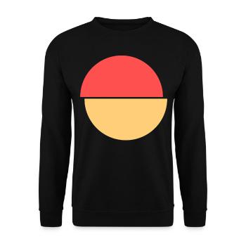 Demi-cercles rouge et jaune Design - Sweat-shirt Unisexe - noir - Devant - Alina (178cm) & Michal (187cm)