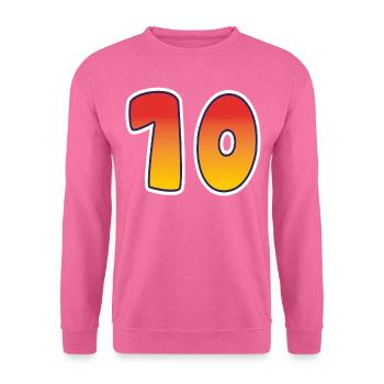 Number 10 Red - Orange Design - Unisex Sweatshirt - pink - Front