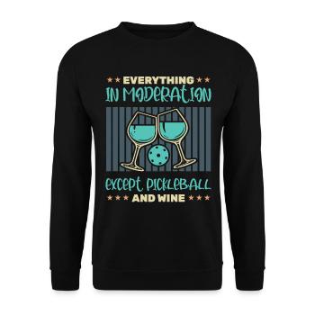 Drôle de vin et de pickleball - Sweat-shirt Unisexe - noir - Devant - Alina (178cm) & Michal (187cm)