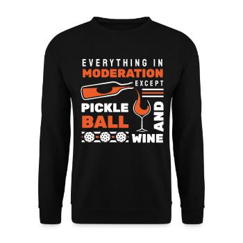 Drôle de vin et de pickleball - Sweat-shirt Unisexe - noir - Devant - Alina (178cm) & Michal (187cm)