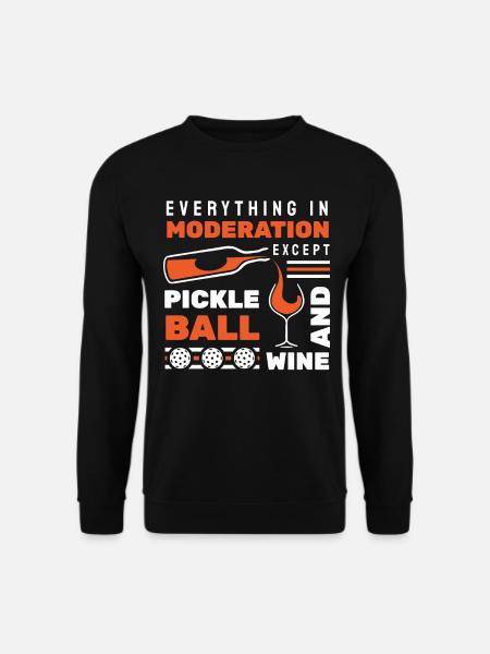 Funny Wine and Pickleball - Unisex Sweatshirt - black