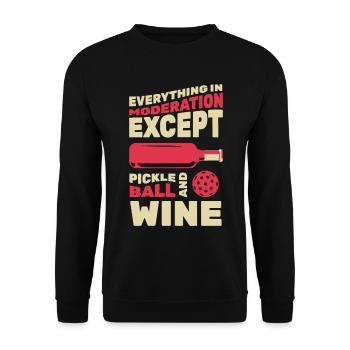 Drôle de vin et de pickleball - Sweat-shirt Unisexe - noir - Devant - Alina (178cm) & Michal (187cm)