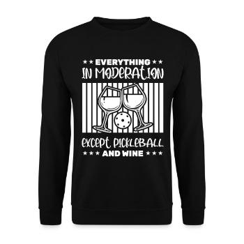 Drôle de vin et de pickleball - Sweat-shirt Unisexe - noir - Devant - Alina (178cm) & Michal (187cm)