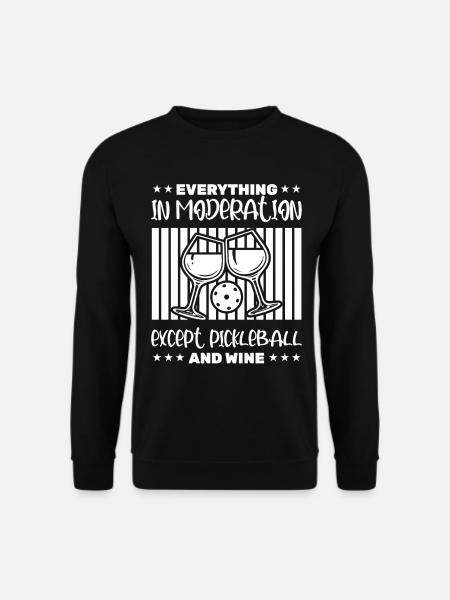 Funny Wine and Pickleball - Unisex Sweatshirt - black
