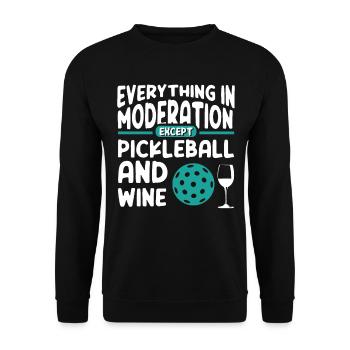 Drôle de vin et de pickleball - Sweat-shirt Unisexe - noir - Devant - Alina (178cm) & Michal (187cm)