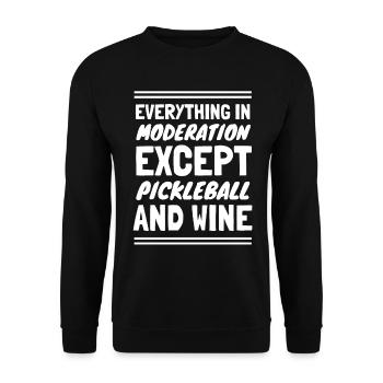 Drôle de vin et de pickleball - Sweat-shirt Unisexe - noir - Devant - Alina (178cm) & Michal (187cm)