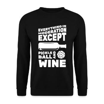 Drôle de vin et de pickleball - Sweat-shirt Unisexe - noir - Devant - Alina (178cm) & Michal (187cm)