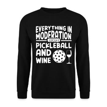 Drôle de vin et de pickleball - Sweat-shirt Unisexe - noir - Devant - Alina (178cm) & Michal (187cm)