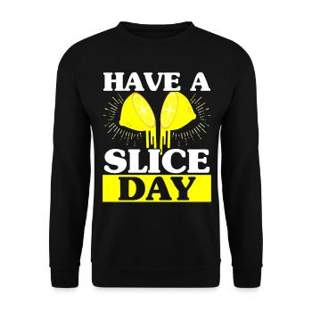 Have A Slice Day lemonade stand Lemon Lover Fruit - Unisex Sweatshirt - black - Front - Alina (178cm) & Michal (187cm)