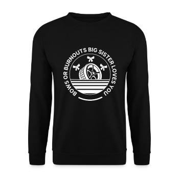 Burnouts Or Bows Gender Reveal Party - Unisex Pullover - Schwarz - Vorne - Alina (178cm) & Michal (187cm)