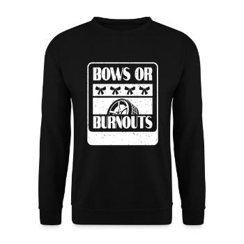 Burnouts Or Bows Gender Reveal Party - Unisex Sweatshirt - black - Front - Alina (178cm) & Michal (187cm)