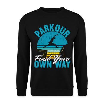 Parkour Find your own way Free Running Trac - Unisex Sweatshirt - black - Front - Alina (178cm) & Michal (187cm)