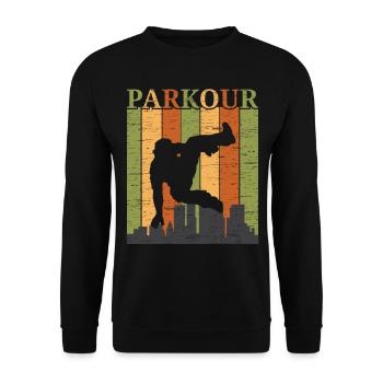 Parkour Freies Laufen Traceur Freestyle Sport - Unisex Pullover - Schwarz - Vorne - Alina (178cm) & Michal (187cm)