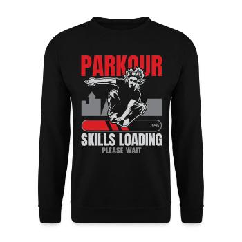 Parkour Freies Laufen Traceur Freestyle Sport - Unisex Pullover - Schwarz - Vorne - Alina (178cm) & Michal (187cm)