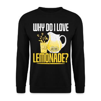 Warum liebe ich Lemonade Stand Lemon Lover Fruit - Unisex Pullover - Schwarz - Vorne - Alina (178cm) & Michal (187cm)